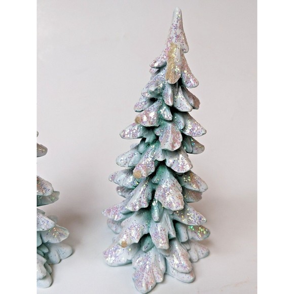 Department 56 Frosted Glitter Fir Evergreen Pine Trees Set of 2 Christmas 6 Inch - Picture 7 of 7